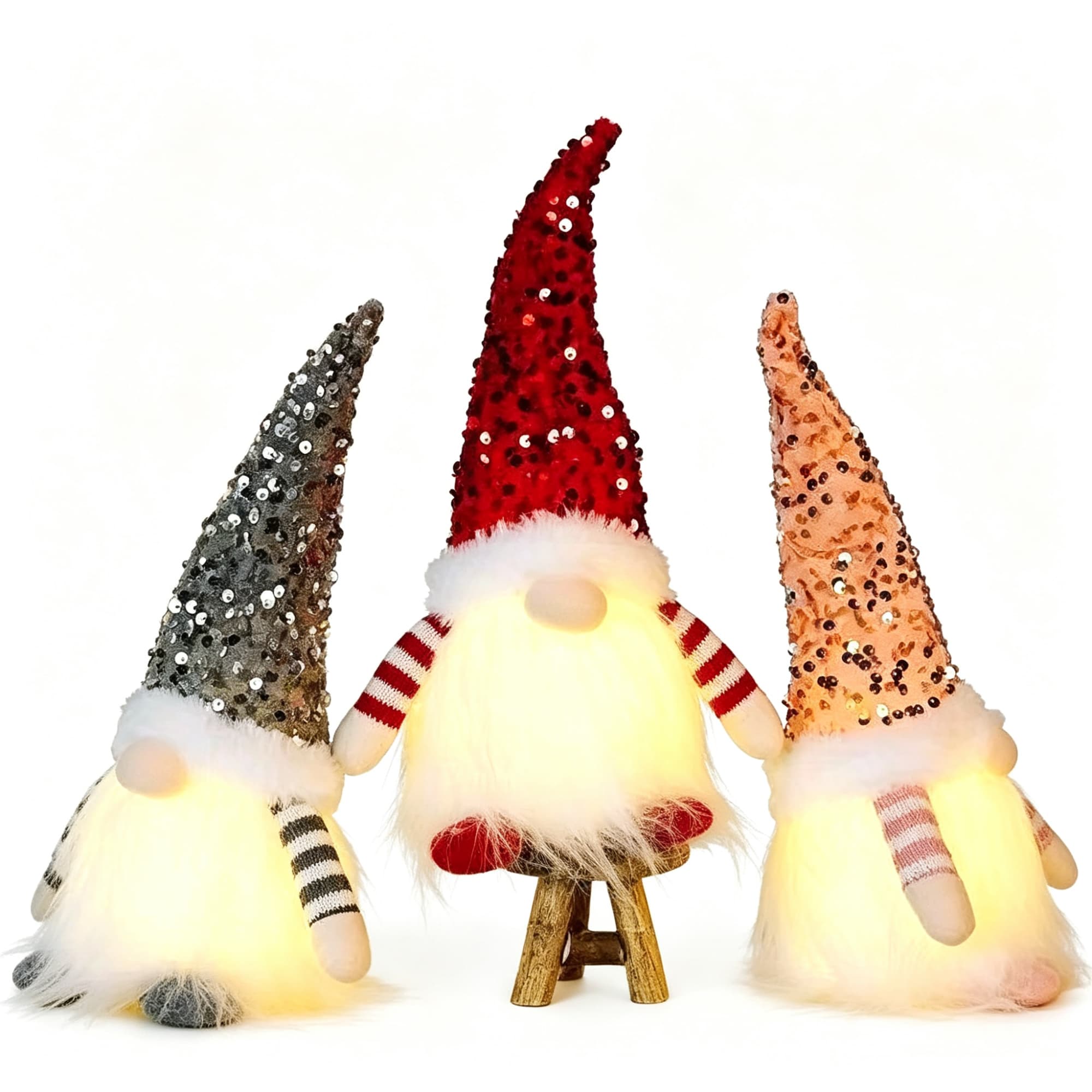 Light-Up Sequin Fabric Hat, Faceless Santa — image 1