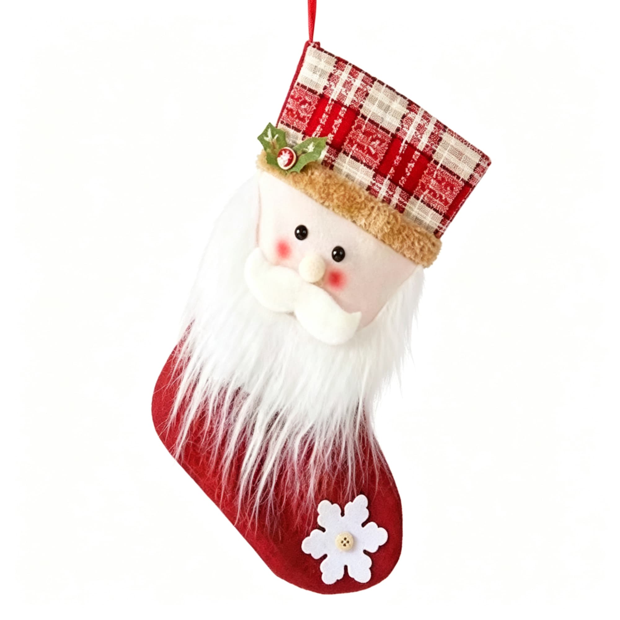 Burlap-Sock Santa Ornament — image 1