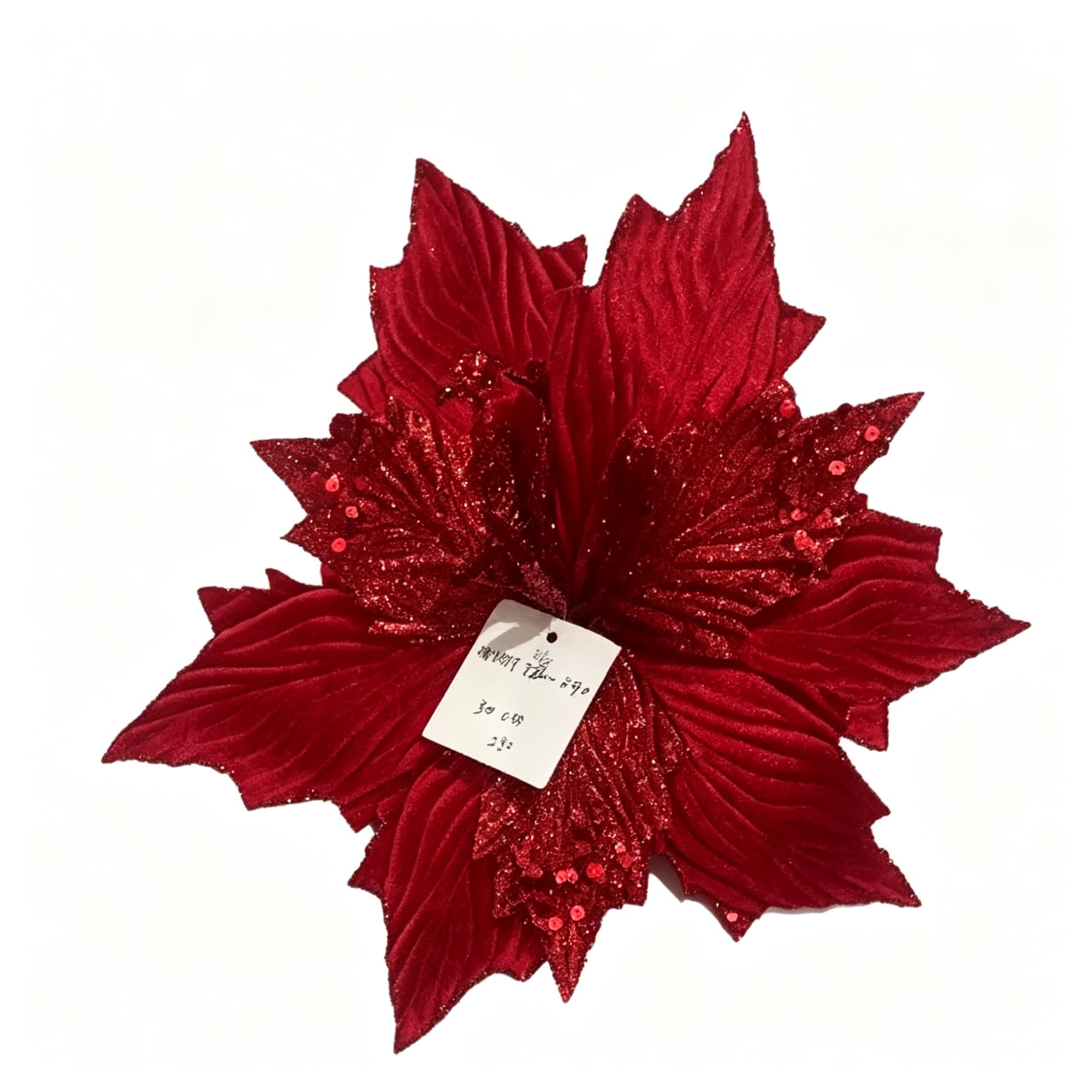 Fabric Poinsettia Flower Pick