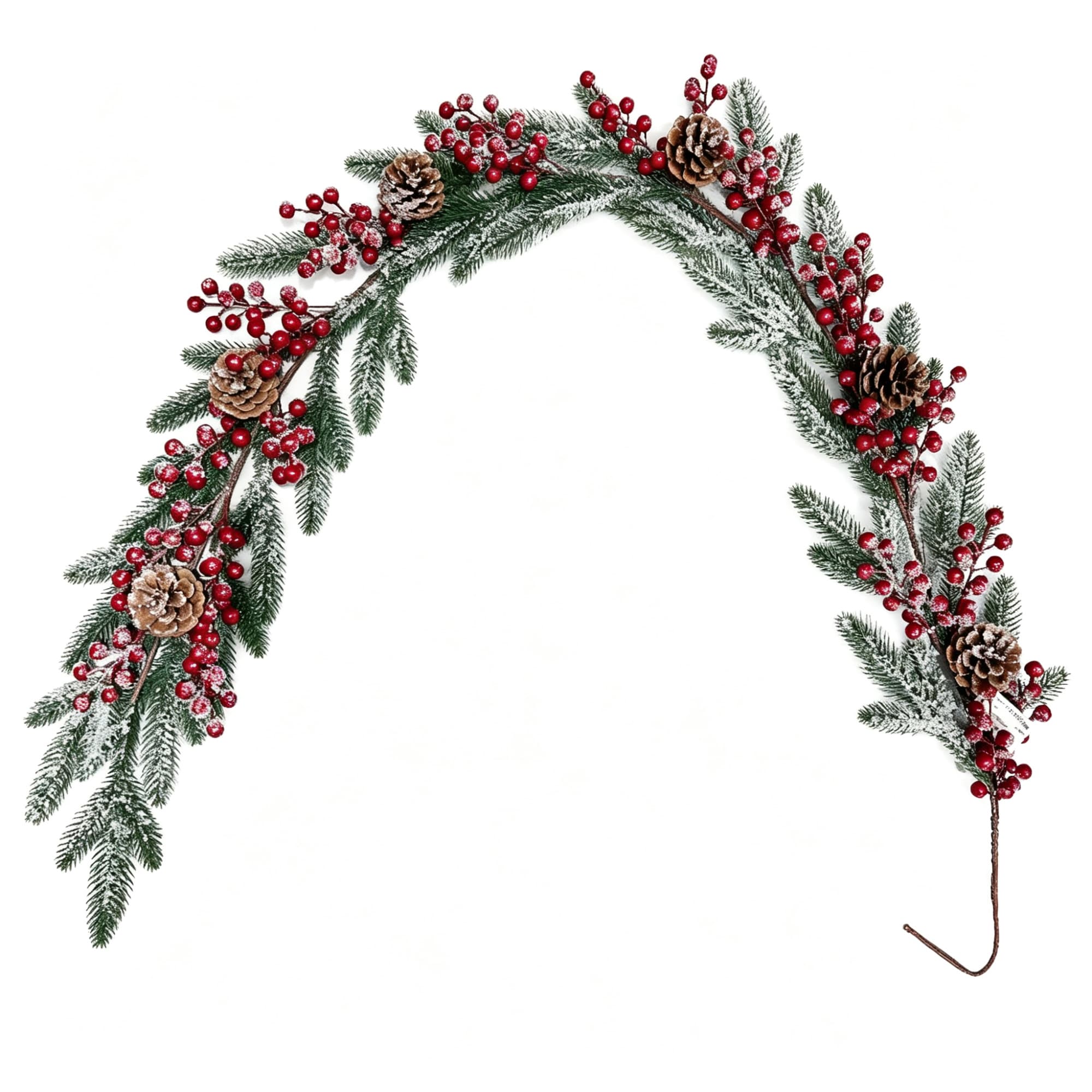 Christmas Frosted Berry Pine Long Garland