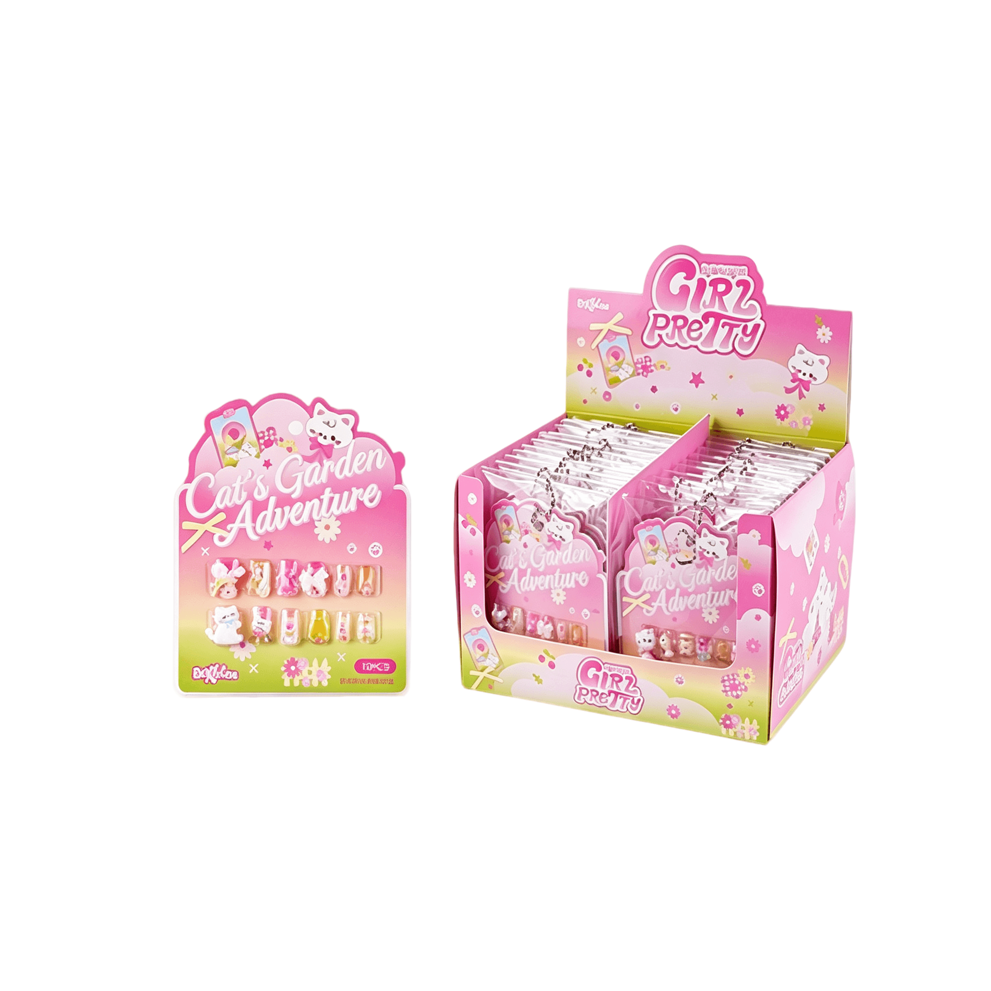 Kids Nail Stickers-Kitten Garden Adventure