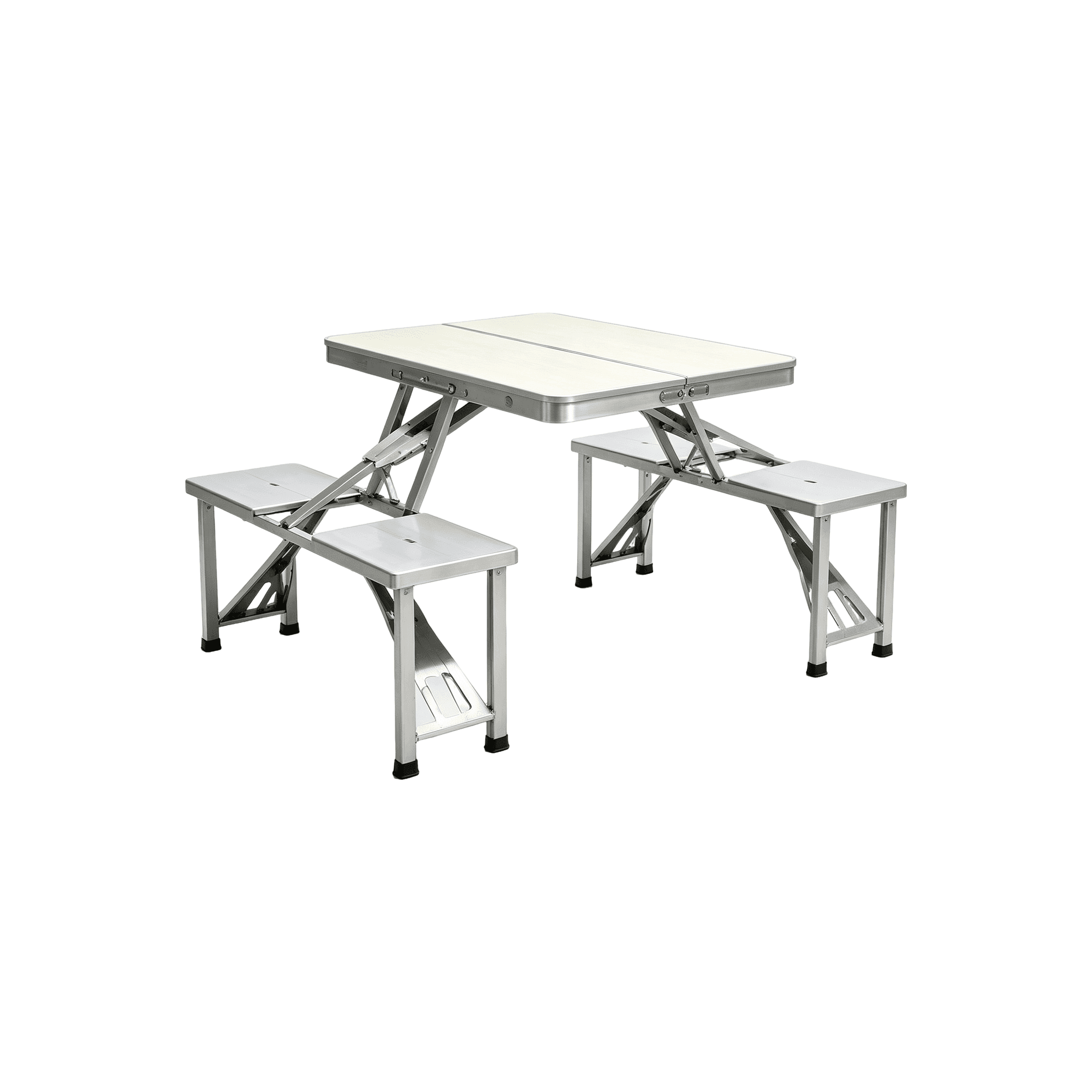 Aluminum 4-Person Table-Chair Set White