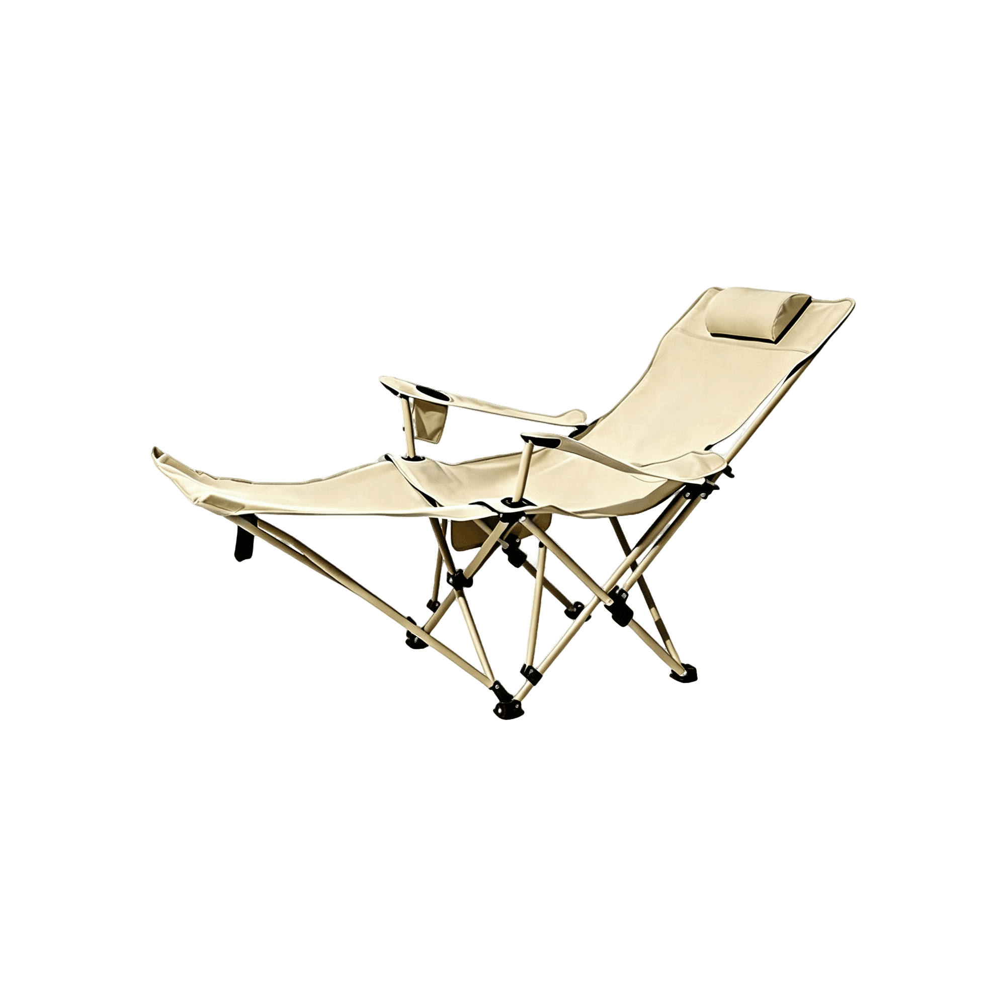 19-Tube Folding Armchair with Footrest
