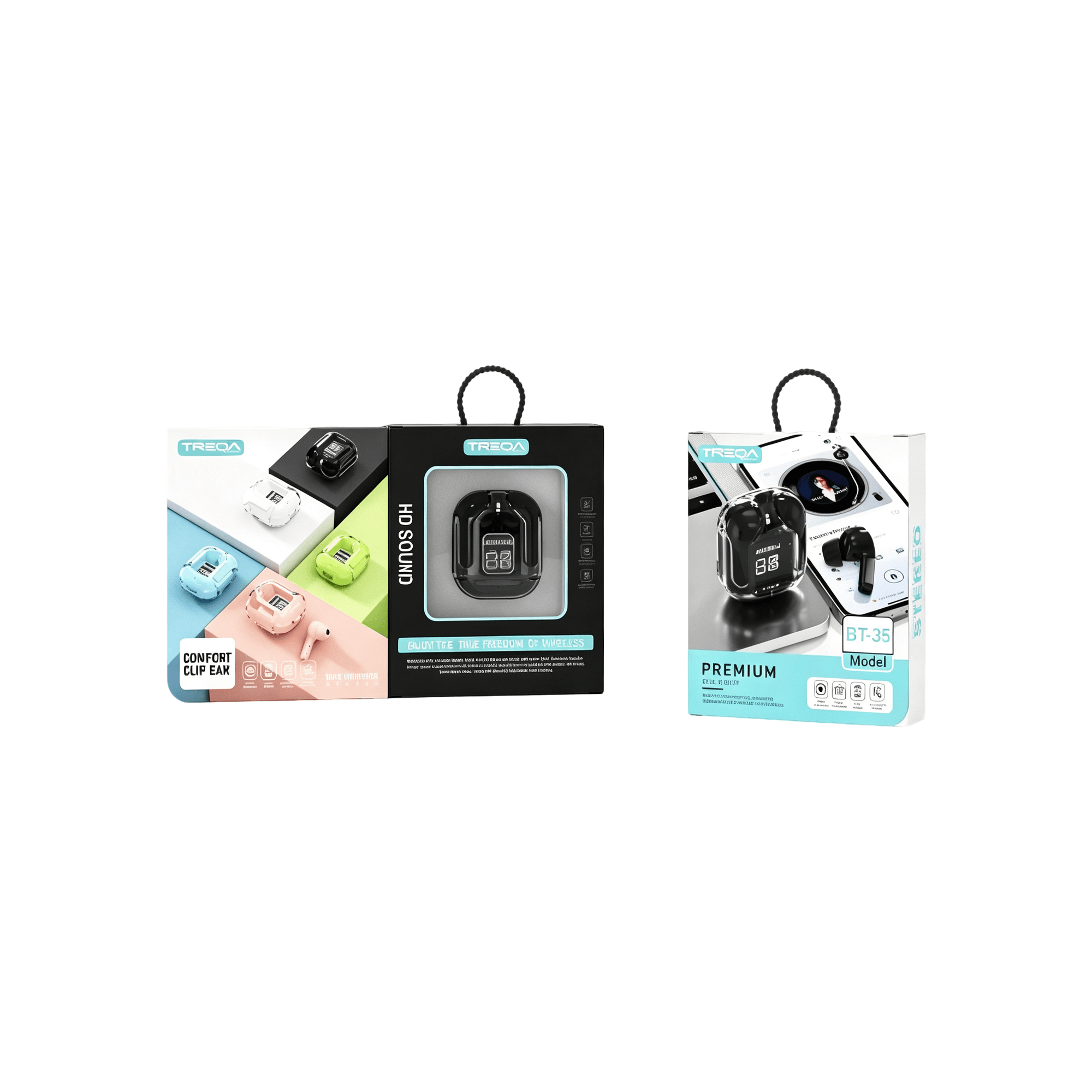 Transparent Case Bluetooth Headphones 1BT-35