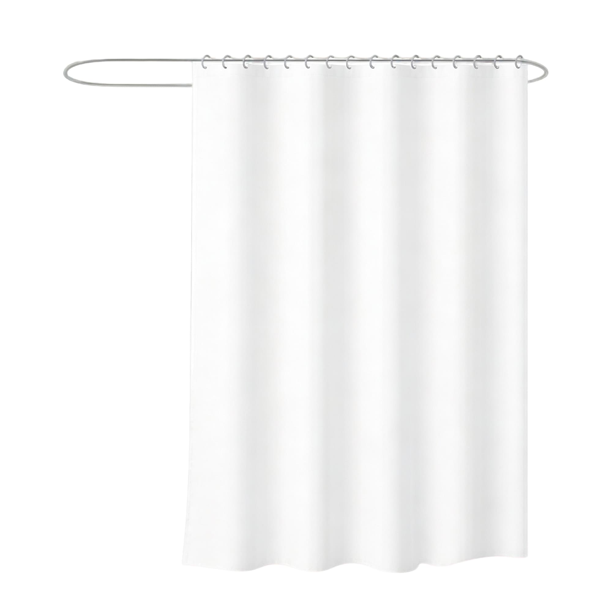 Solid-Color Fabric Shower Curtain 180x180cm-White, Item No.610192