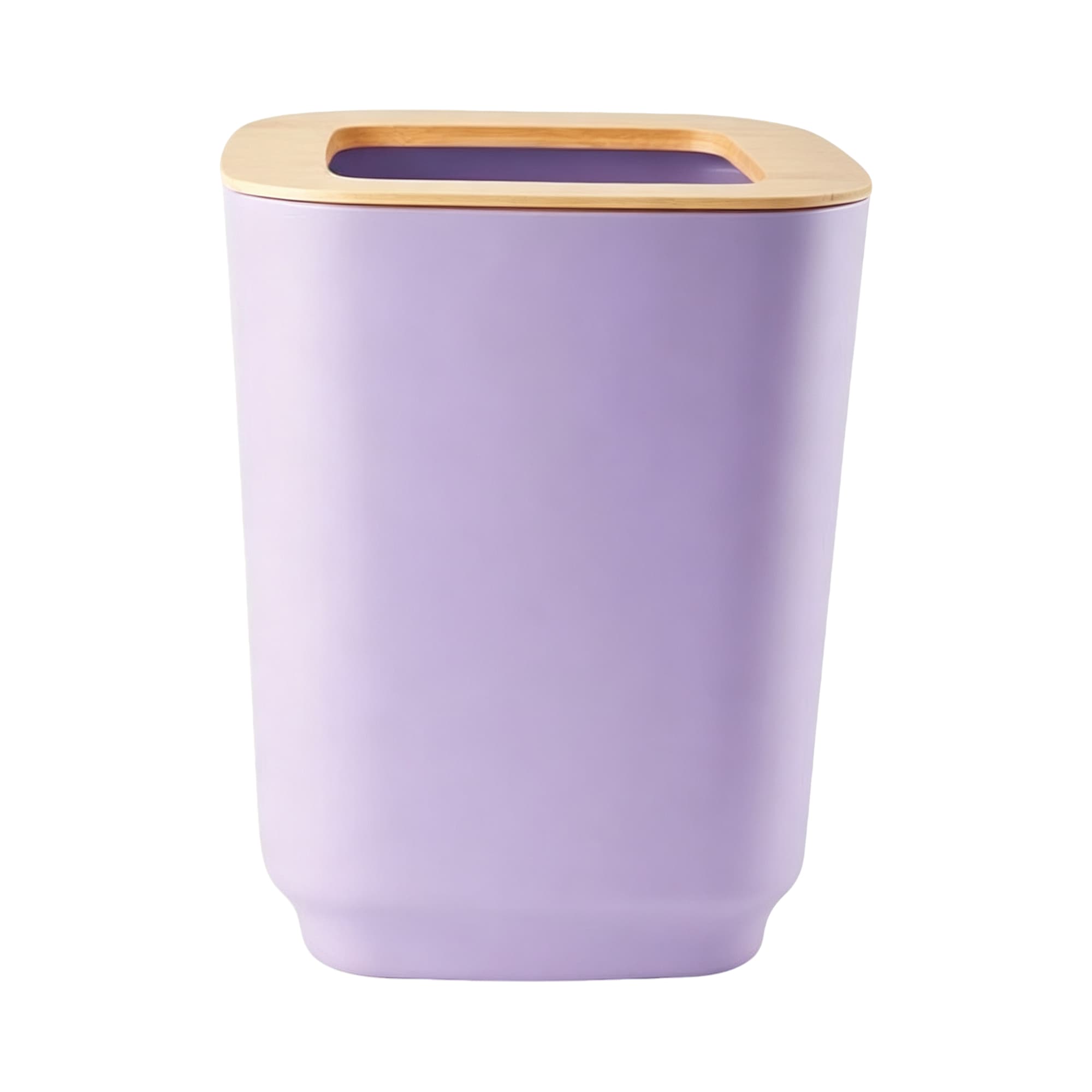 Square Trash Can with Bamboo Lid 7002-Light Purple, Item No.612235