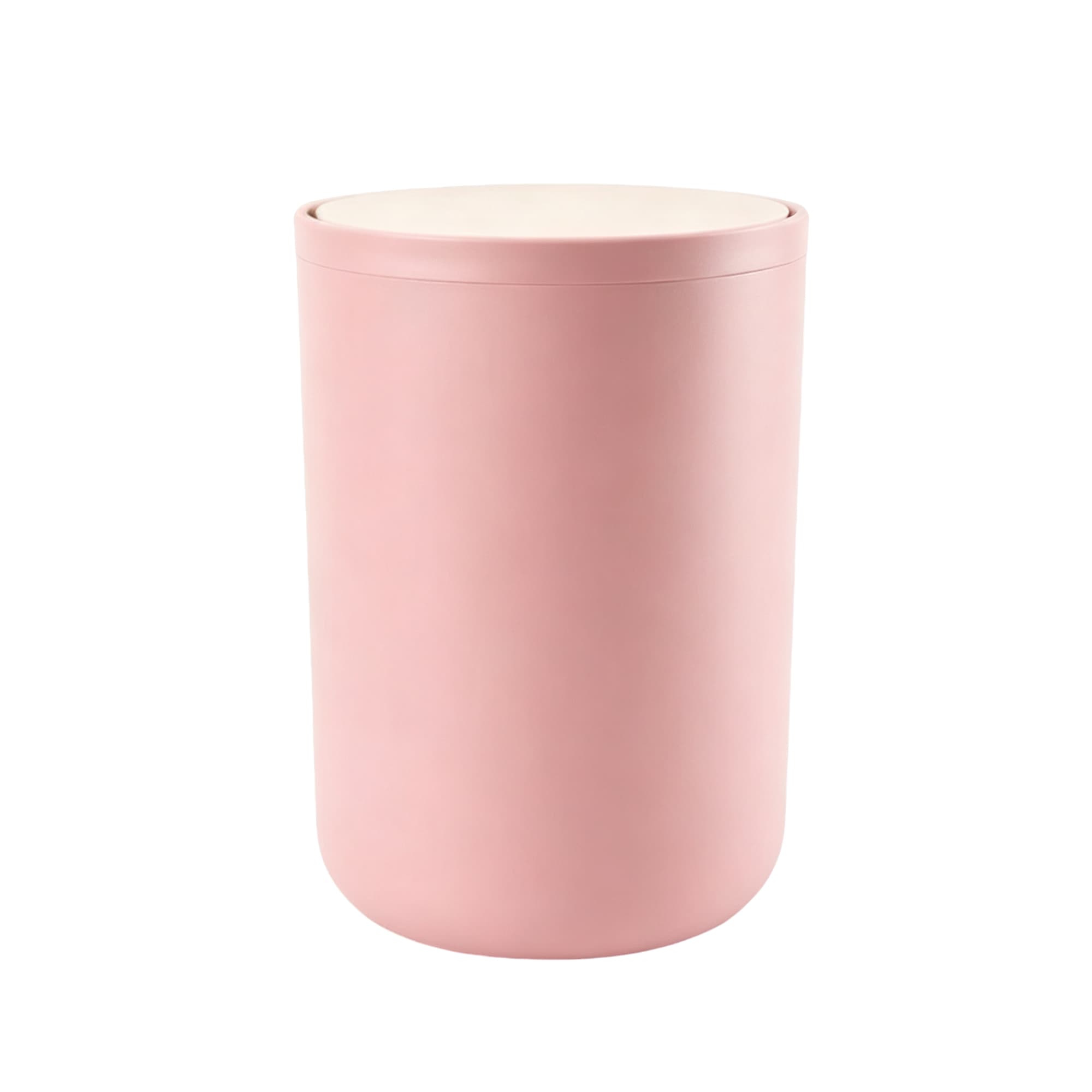 Round Trash Can with Bamboo Lid 8033-Light Pink, Item No.612465