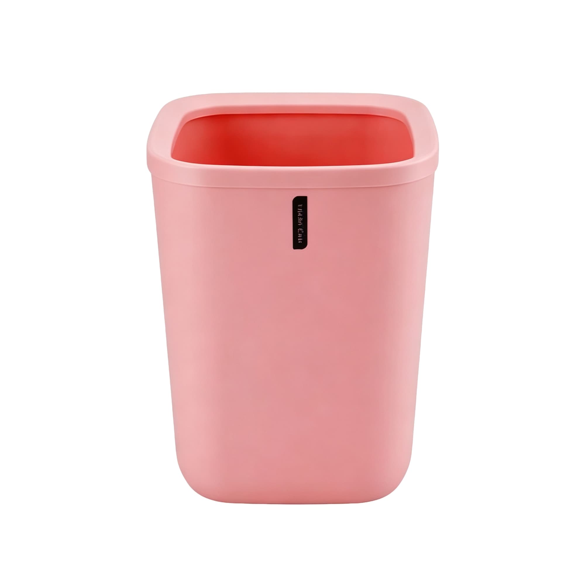 Round-Top Square-Base Solid-Color Trash Can-Light Pink, Item No.612400
