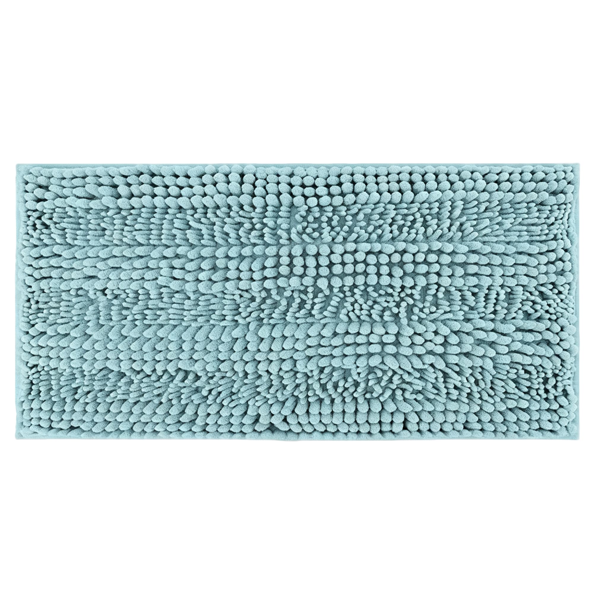 Thick-Thin Mixed-Pile Chenille Bath Mat 45x70cm-Morandi-Blue, Item No.610862