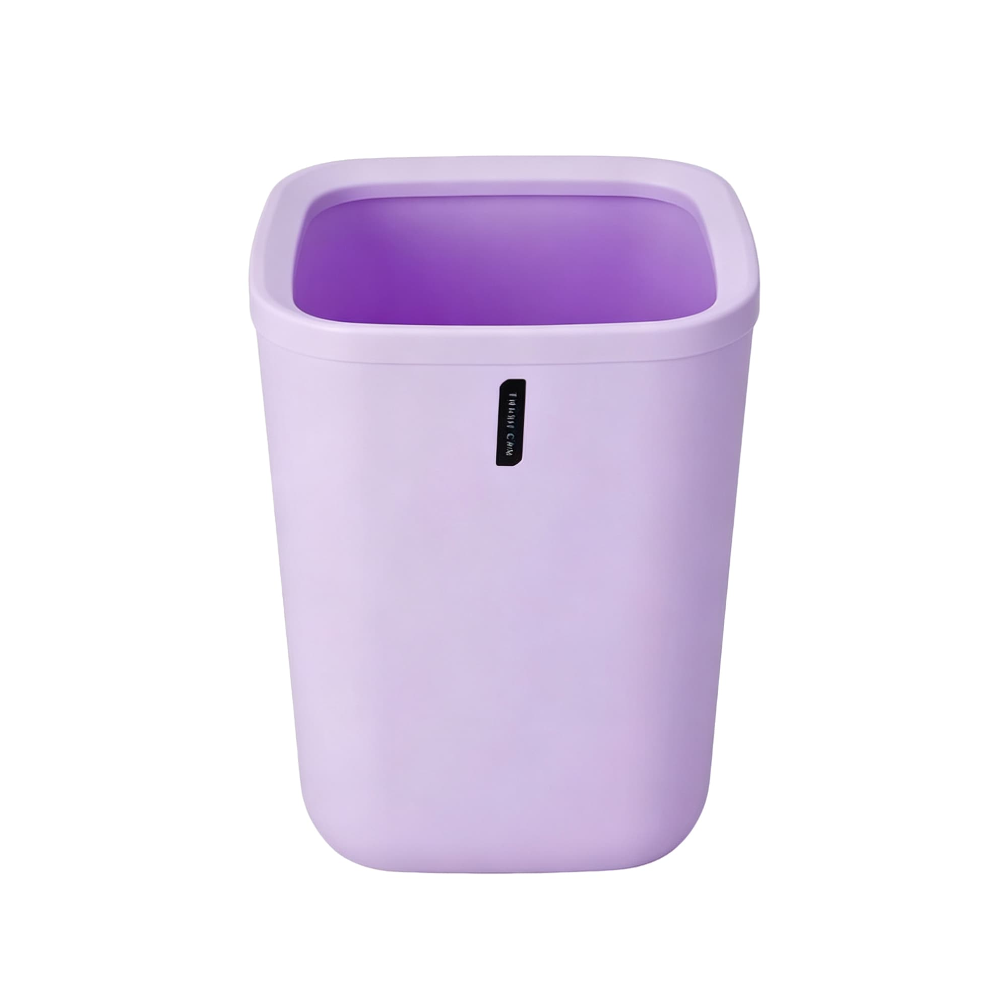 Round-Top Square-Base Solid-Color Trash Can-Light Purple, Item No.612152