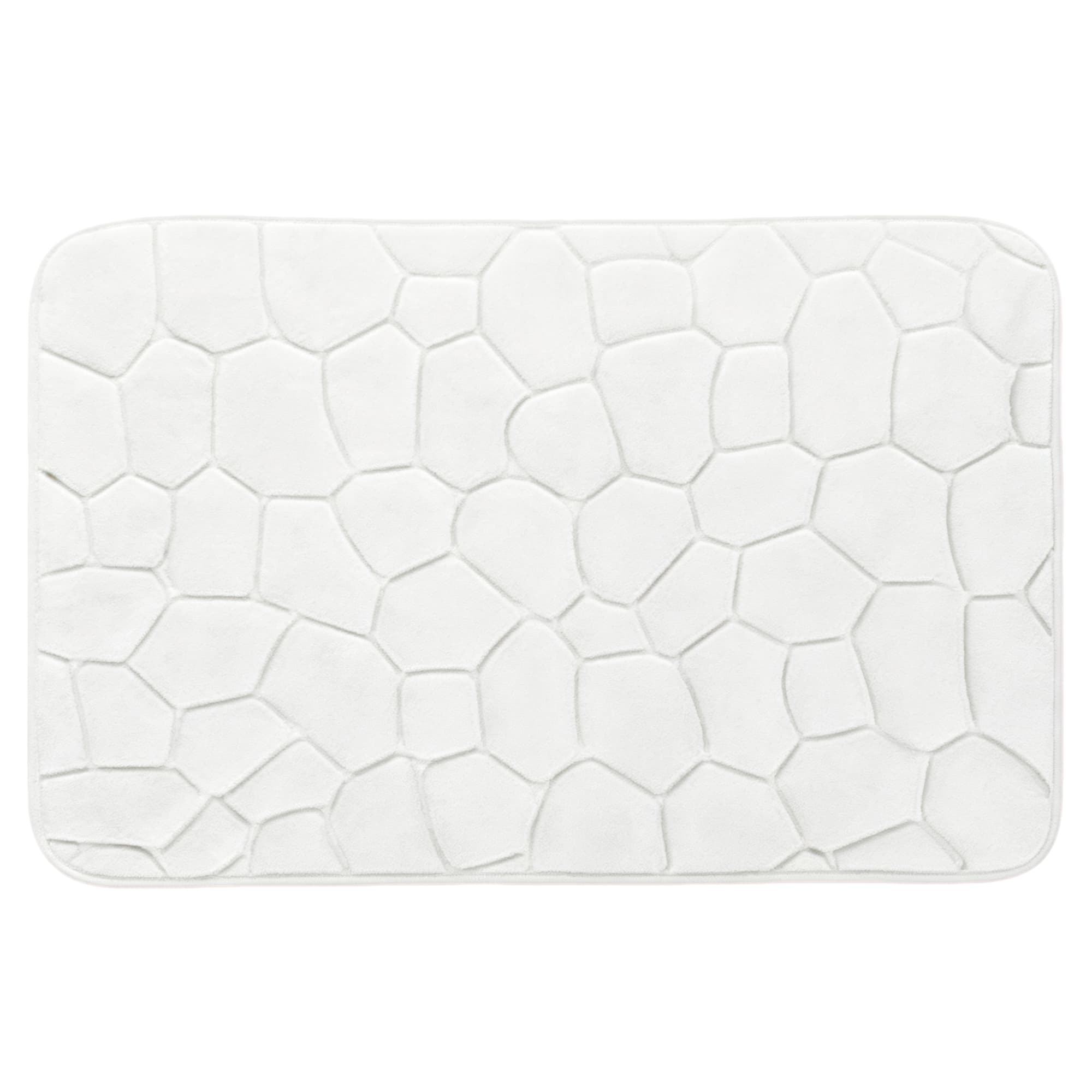 Deep Stone-Textured Bath Mat 45x70cm-White, Item No.610217