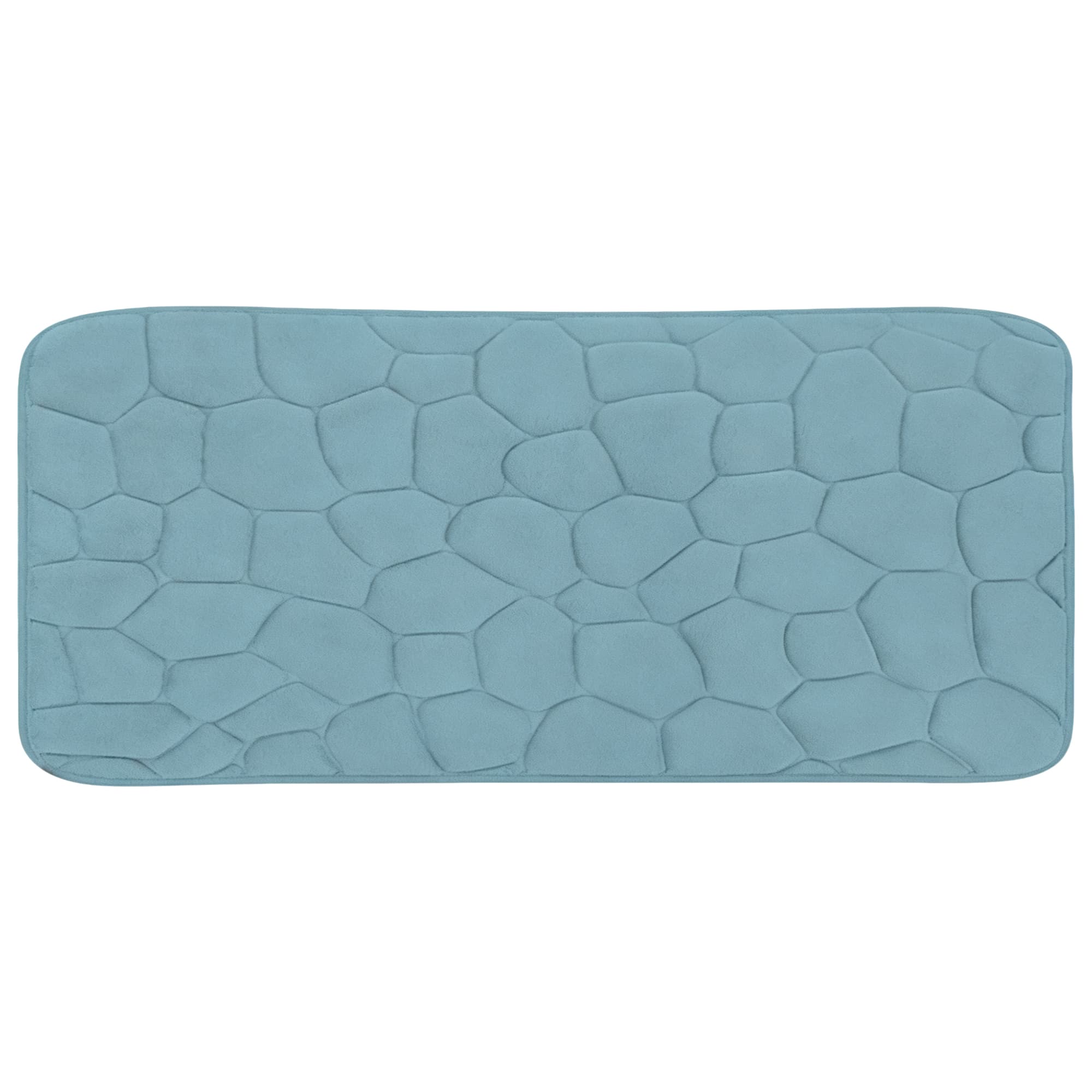 Deep Stone-Textured Bath Mat 45x70cm-Morandi-Blue, Item No.610866