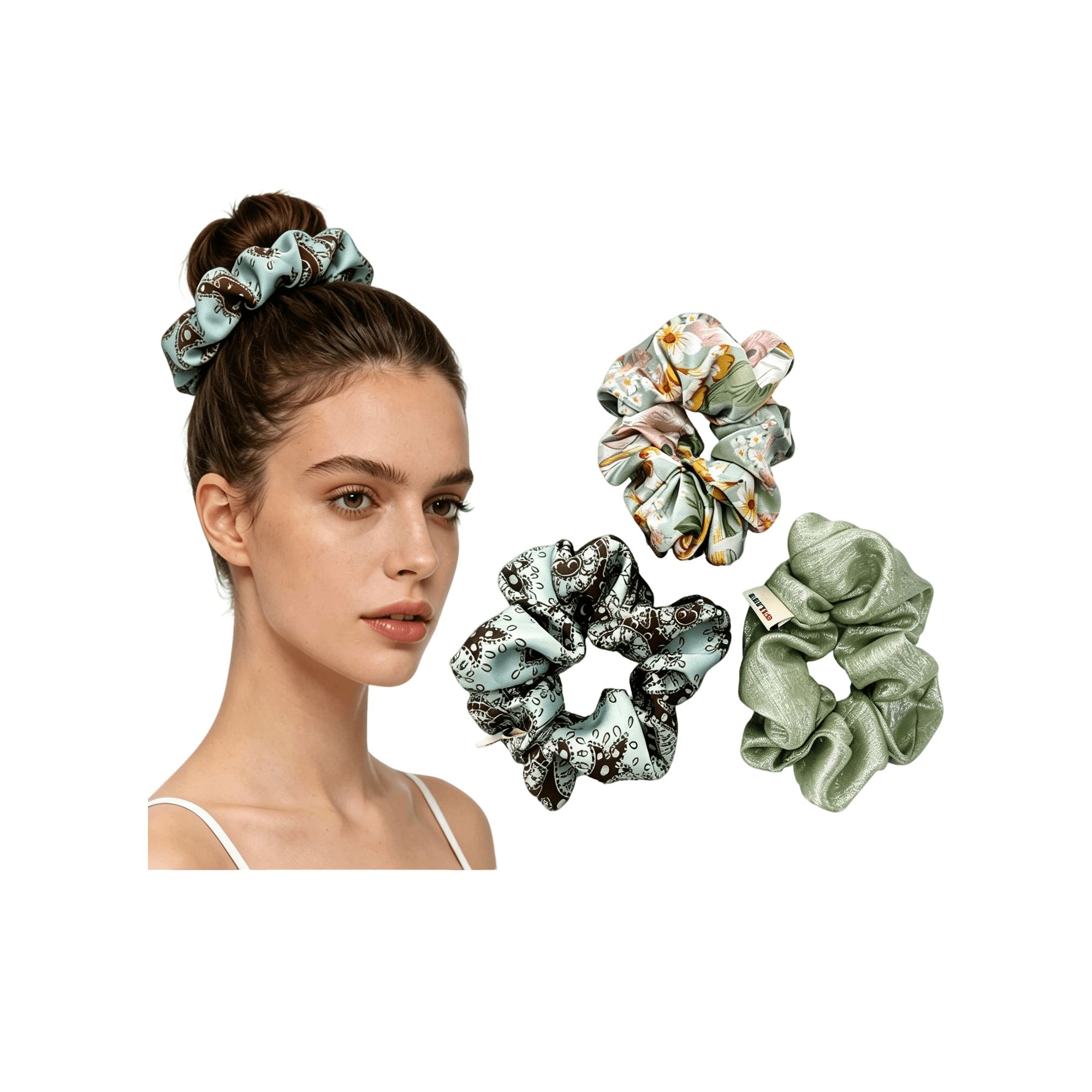 Fabric Scrunchies, 3-Pack
