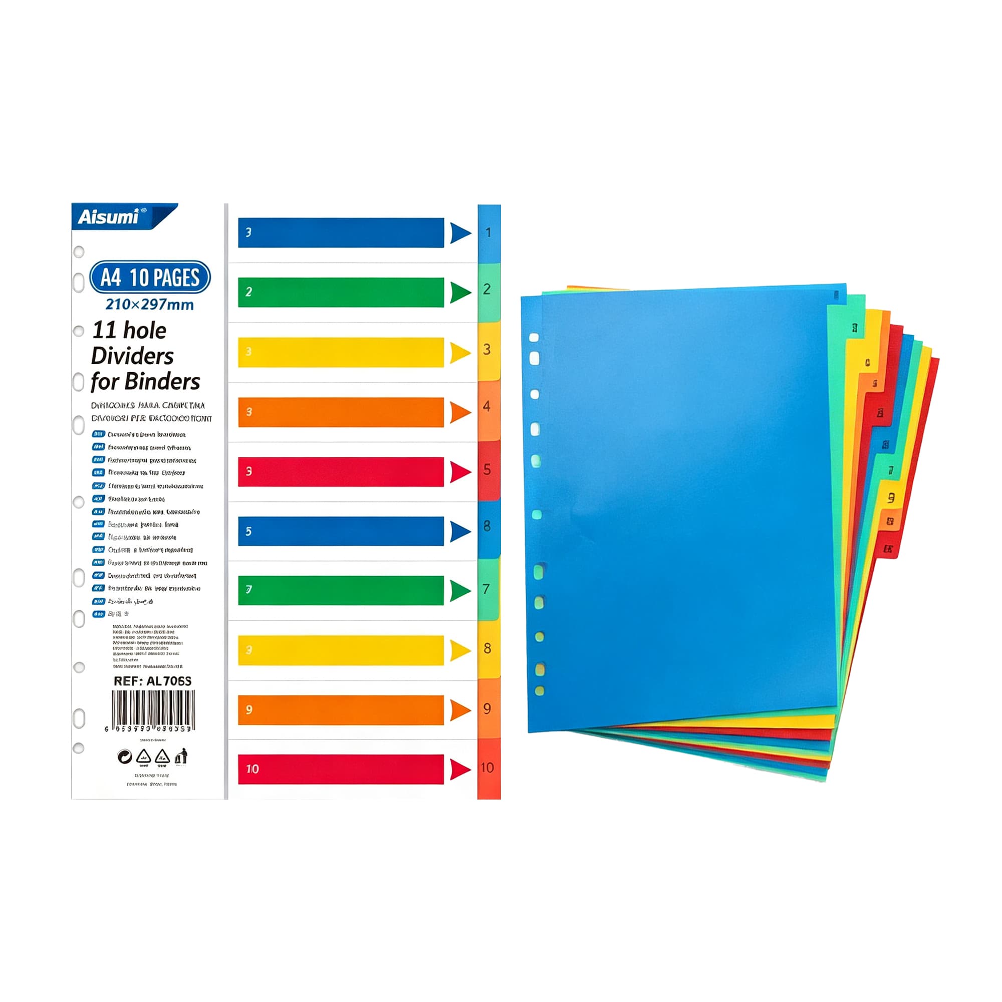 A4 11-Hole Colour Dividers