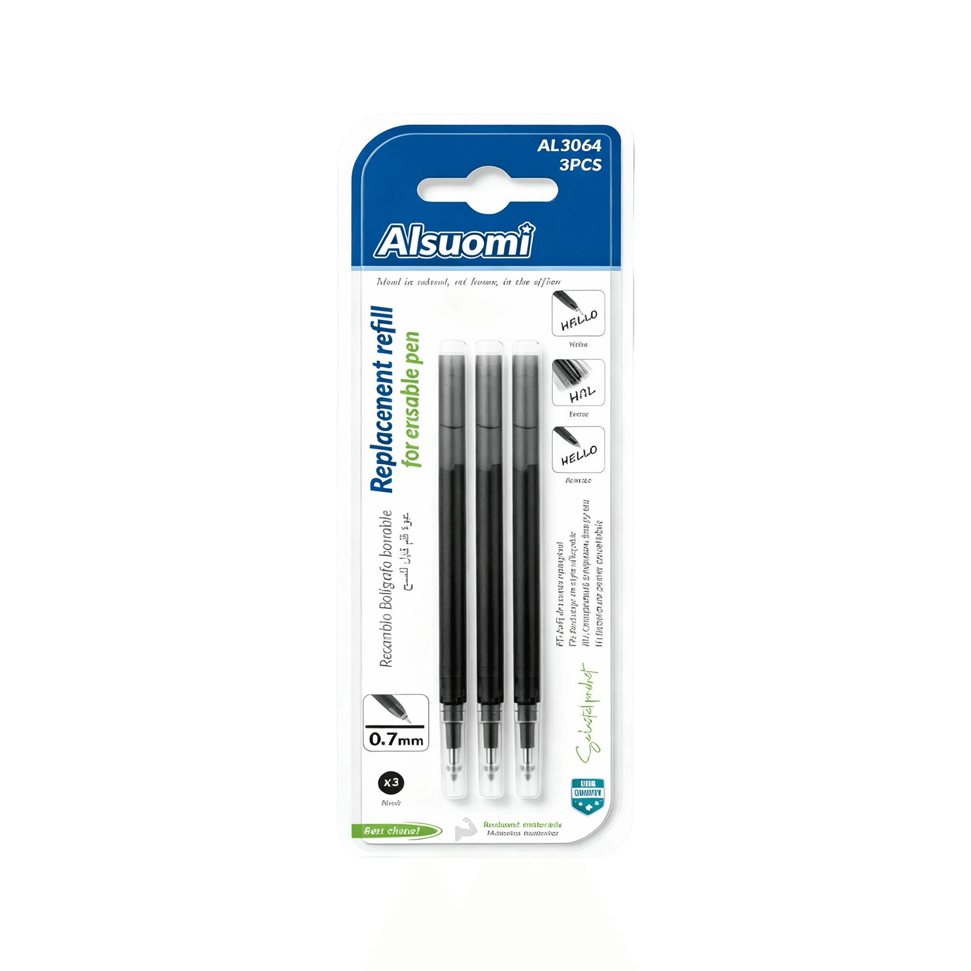 Erasable Gel Pen Refills, 3pcs