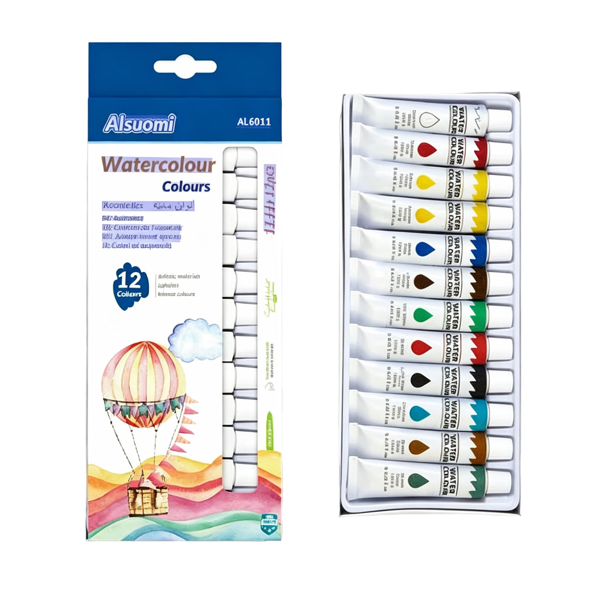 Watercolour Paint, 12 Colours x 12ml