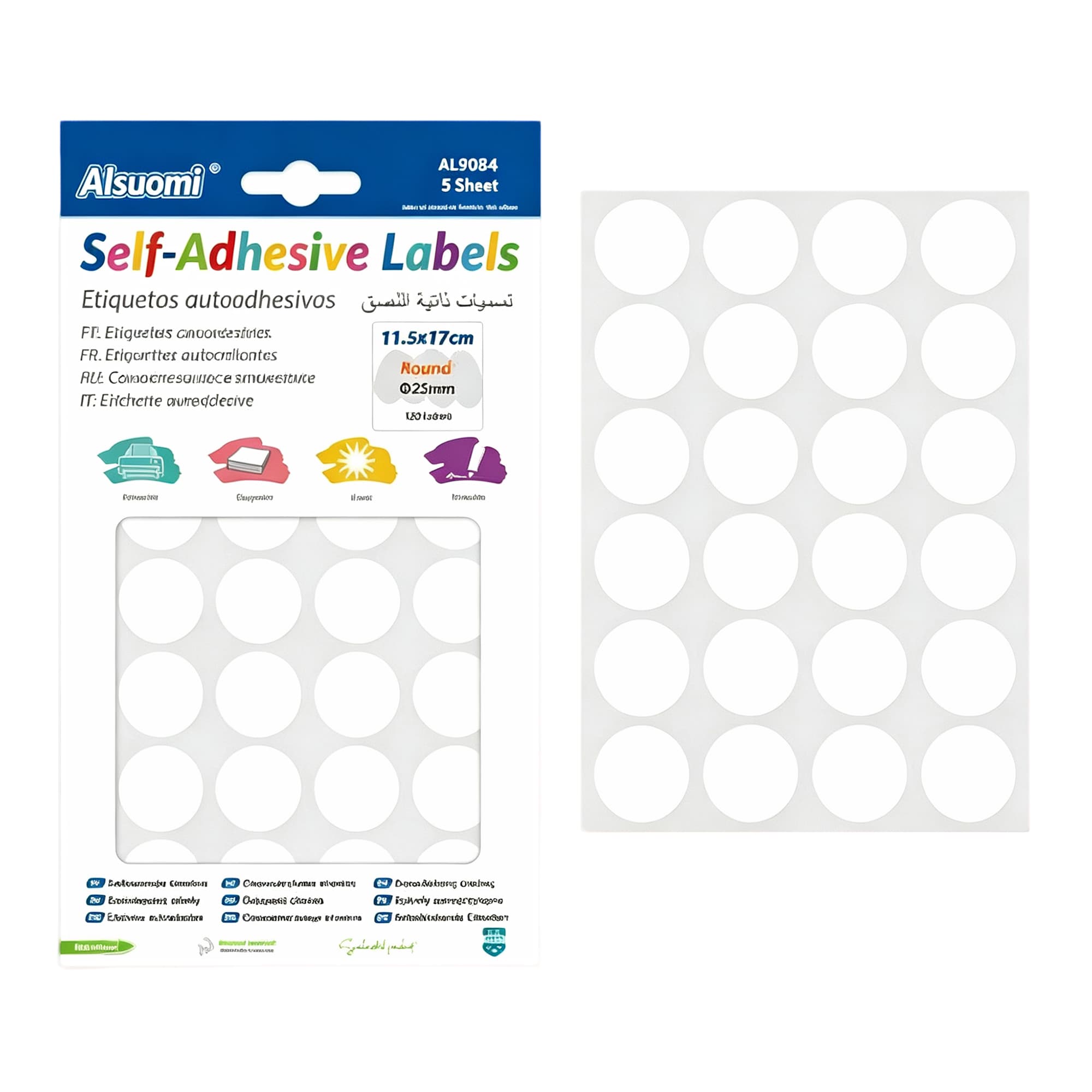 Self-Adhesive Labels, 5 Sheets
