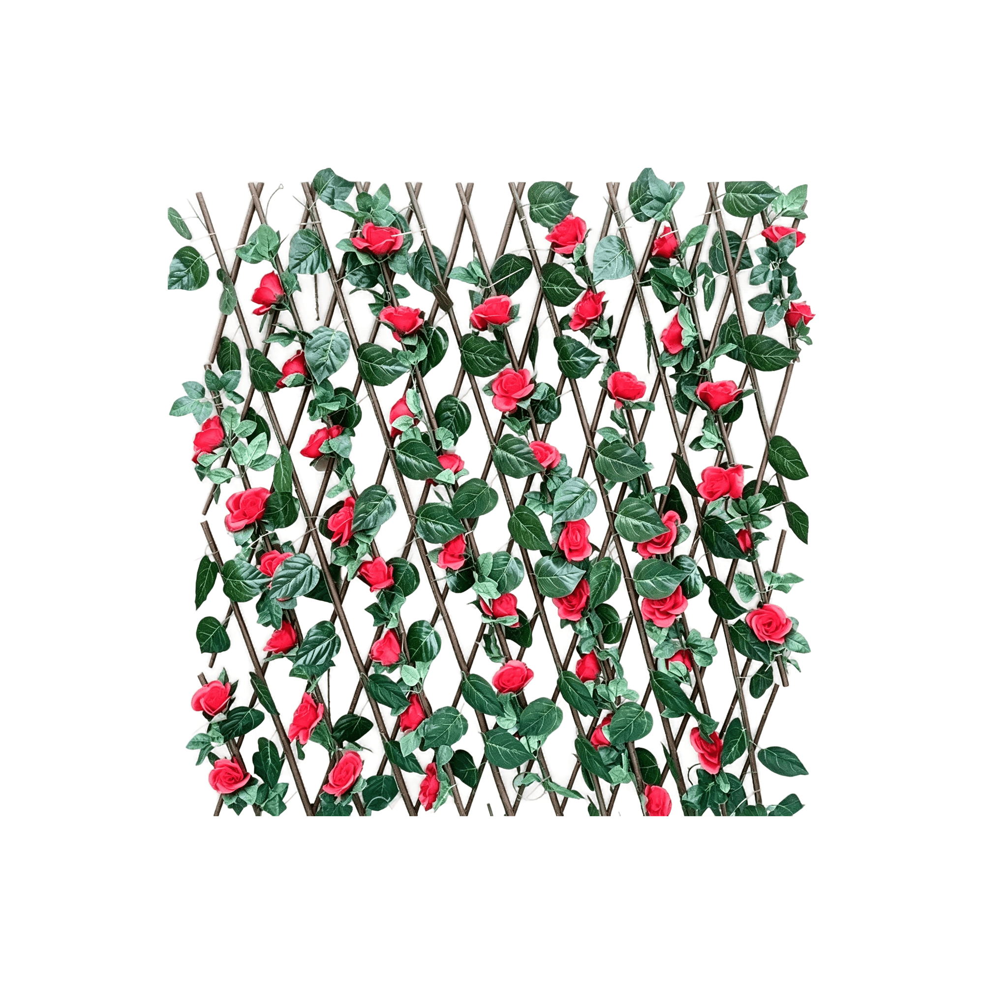 Expandable Garden Trellis with Artificial Flowers, 1.2m
