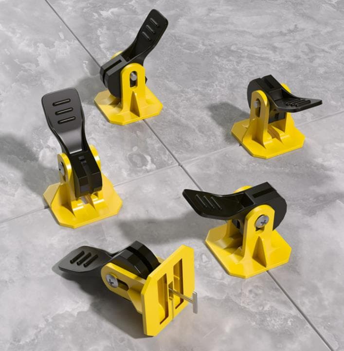 Tile levelling clips and wedges for floor and wall tiles