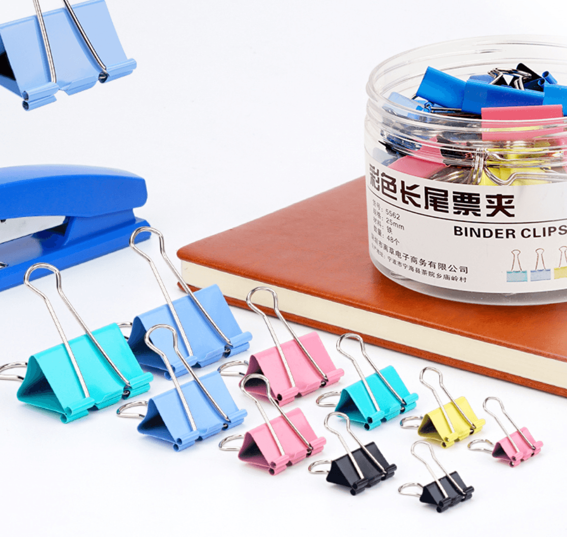 Coloured Binder Clips for Office and School