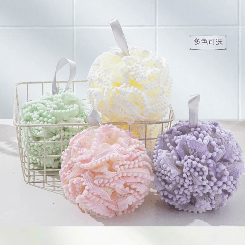 Large Bath Sponge Ball - New Style, Non-Shedding, Durable, Soft, Premium Shower Pouf