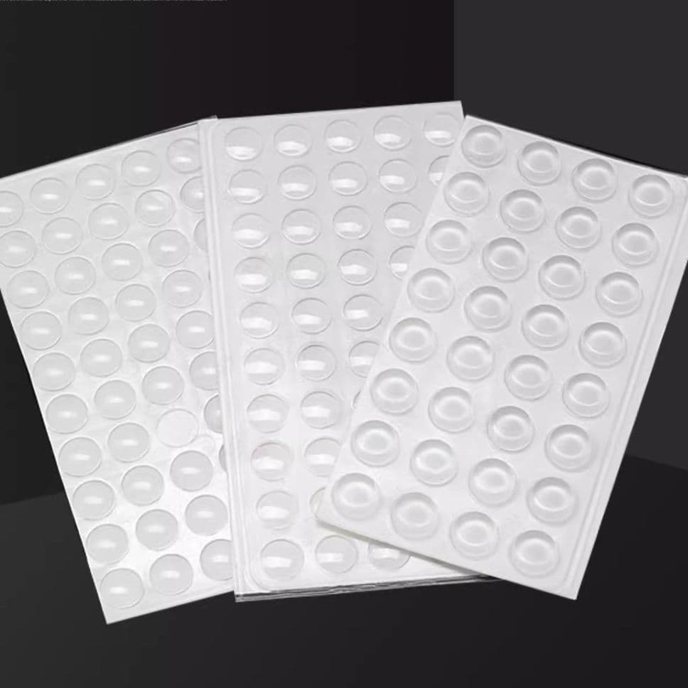 Silicone transparent door stopper bumper, adhesive, for cabinet and door handles, anti-collision, cushioning, silent, no drilling required