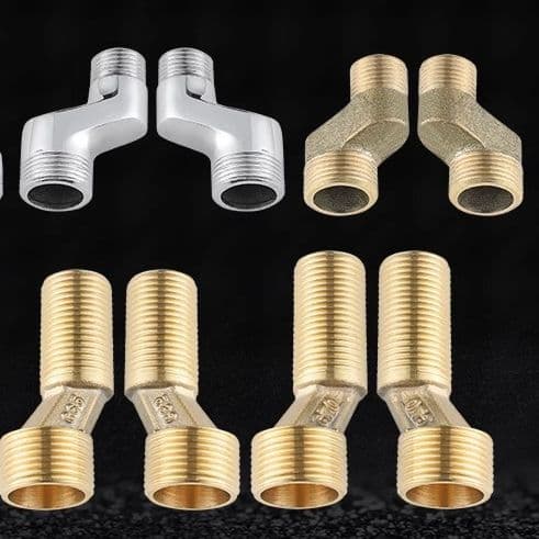 Shower Mixer Valve Extended Angle Fittings, Eccentric Bend Adapters and Connectors