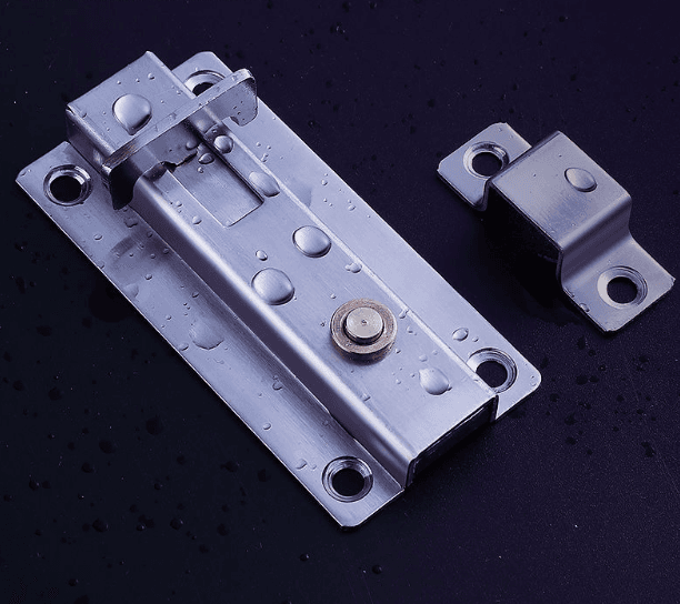 Stainless Steel Automatic Spring Bolt Door Latch for Wooden Doors, Surface Mounted Left/Right