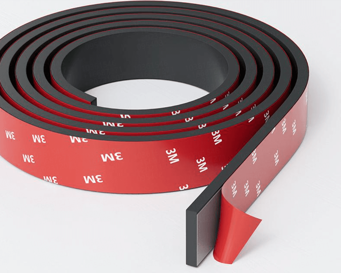 Self-Adhesive Rubber Strip Shock-Absorbing Pad Door Gap Seal Strip Anti-Slip Wear-Resistant Cushion Tape with Adhesive Backing Flat Strip