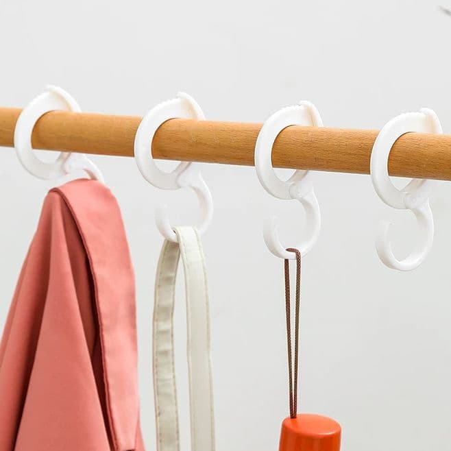 S-shaped hook, strong load-bearing, no-drill, for fixing round rods in kitchen, plastic hook, for wardrobes