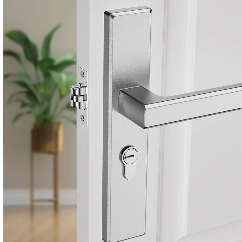 Bathroom toilet door lock, universal indoor aluminium alloy door handle, single latch, for home use