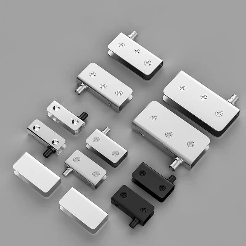 Stainless Steel Glass Hinge - Frameless Cabinet Glass Clamp with Self-Closing Hinge
