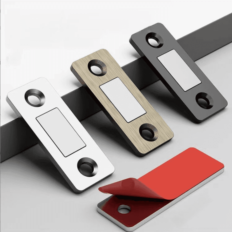 Drill-Free Magnetic Sliding Door Catch – Concealed Strong Magnet for Wardrobe Doors
