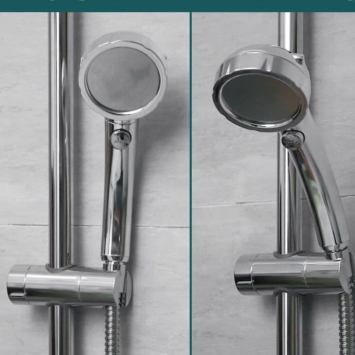 Tool-Free Shower Head Holder Bracket with Adjustable Slide Bar, Wall-Mounted Fixing Base, Shower Set Accessory