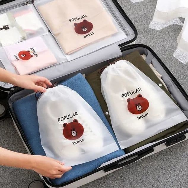 Shoe Storage Bags, Dustproof and Moisture-Proof Drawstring Bags for Student Dormitory, Travel, Self-Sealing