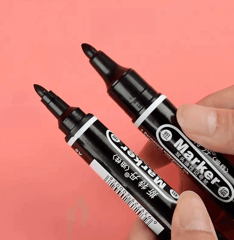 Oil-Based Marker Pens Black Assorted Tip Sizes Bulk
