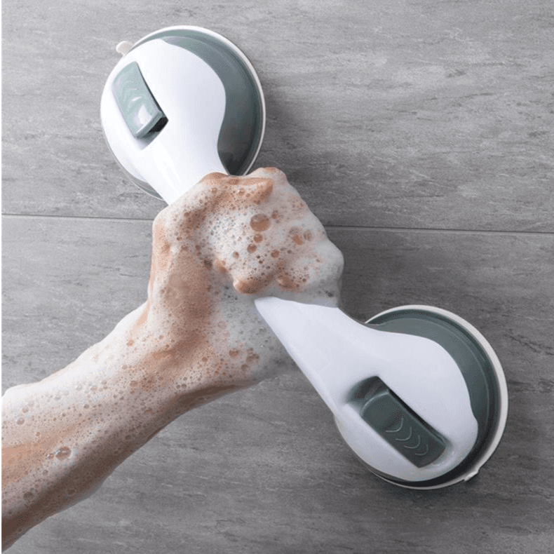 Home Suction Cup Bathroom Shower Grab Rail, Tool-Free, Glass Door Handle, Anti-Slip for Elderly