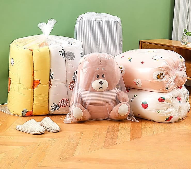 Quilt storage bag, transparent dustproof, extra-large, moisture-proof, plastic, for moving