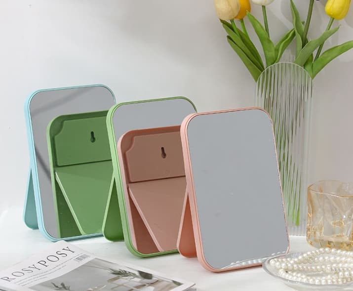 Foldable Portable Vanity Mirror for Desk, Princess Style, Large, Simple, Dormitory, Women