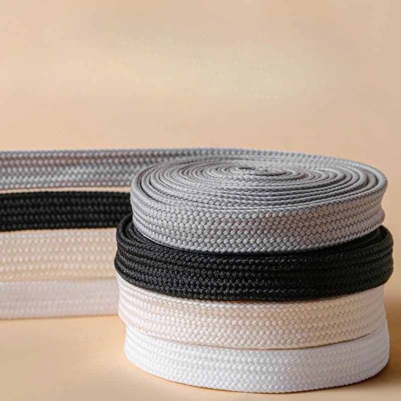 White Flat Double-Layer Shoelaces for Men and Women, 60-200cm, Non-Pilling for Canvas Shoes