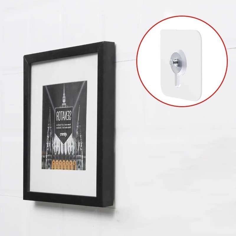 No-Drill Self-Adhesive Picture Hooks for Tiles and Walls, Strong Load-Bearing