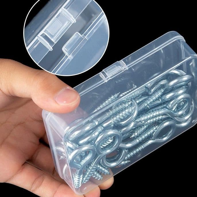 Clear Plastic Storage Box with Lid for Electronic Components and Screws