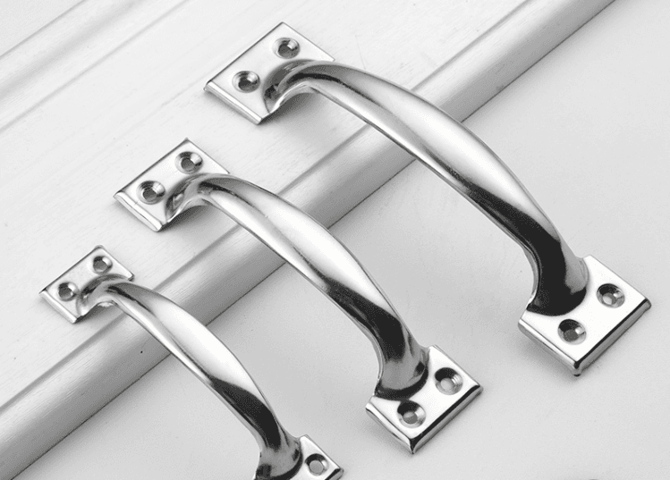 Vintage door handle cabinet drawer pull, simple stainless steel handle for large wooden doors