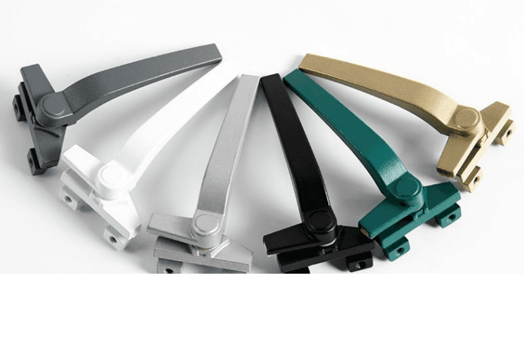 Aluminium casement window handle with single-point lock, 50 series