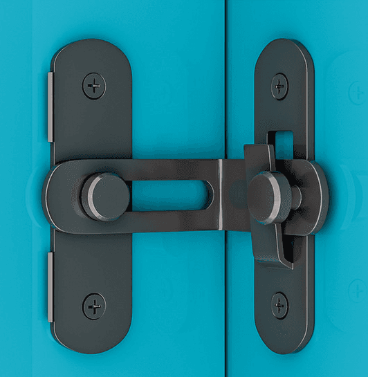 No-Drill 90-Degree Door Latch Lock, Right-Angle Lock for Sliding Doors, Stainless Steel Door Bolt