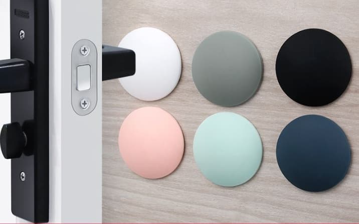 Door Stopper Silicone Bumper, No-Drill, Anti-Collision for Handles, Bathroom Door