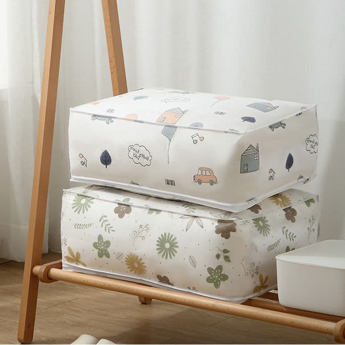 Quilt Storage Bag Set of 4, Clothing Organiser, Dust-Proof and Moisture-Proof Storage Bags for Bedding and Linens