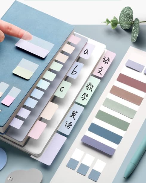 Sticky Note Index Tabs Label Stickers for Students Notebook Small Strips Writable Classification Markers