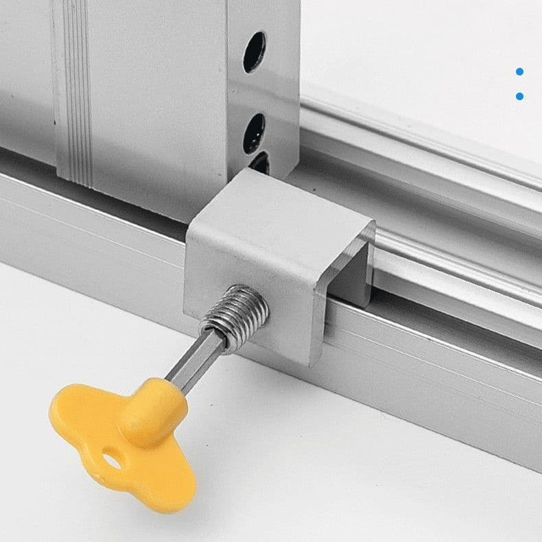 Window lock latch with aluminium screen for sliding windows, child safety lock, anti-theft limiter