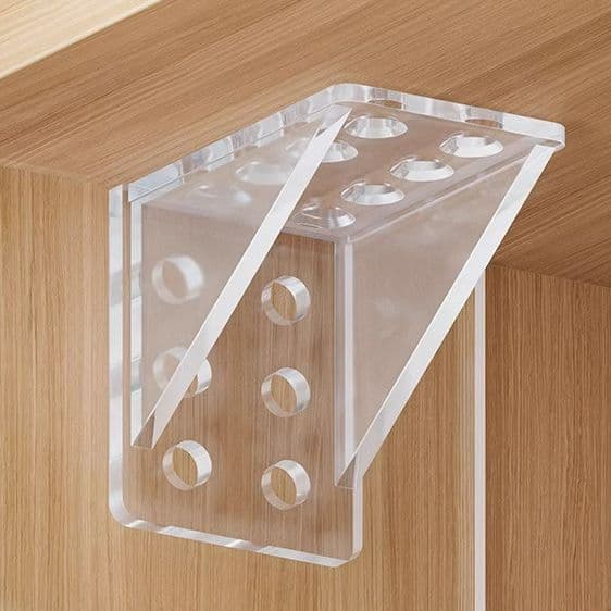 Shelf Support Bracket No-Drill Fixing Clip for Wardrobe Layering, Right-Angle Cabinet Buckle, Triangular Support Bracket